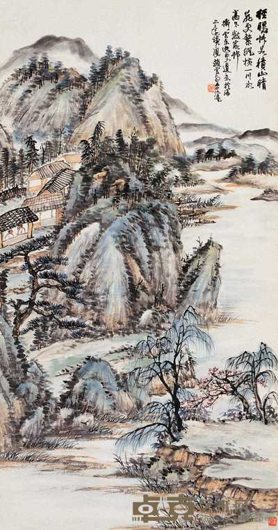 赵云壑 深山野居 立轴 105×56cm